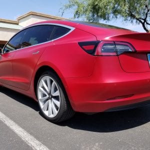 Red Tesla Back Clear Bra Mesa AZ